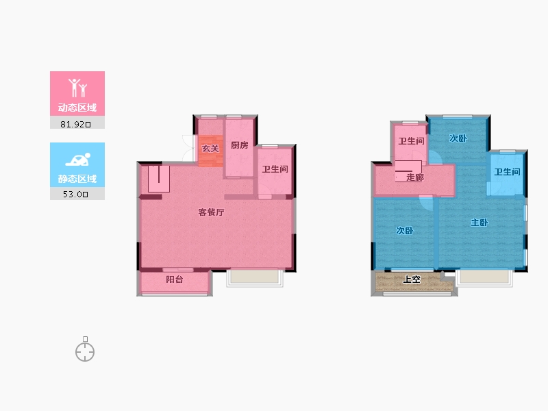 陕西省-西安市-中梁国宾府-125.38-户型库-动静分区