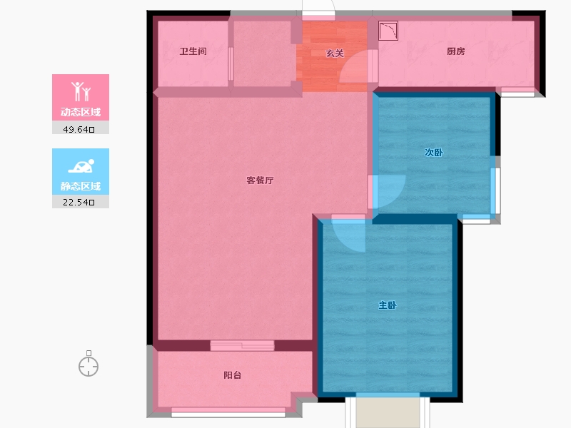 陕西省-西安市-长盛・青春汇-63.30-户型库-动静分区