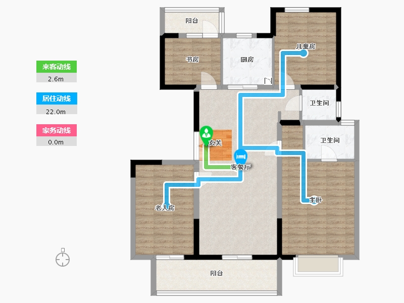 陕西省-西安市-紫薇・铂樾府-113.25-户型库-动静线