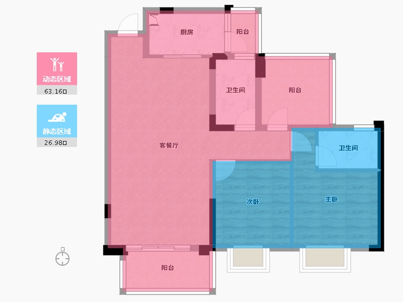 广西壮族自治区-南宁市-启迪亮2期科技公寓-79.86-户型库-动静分区