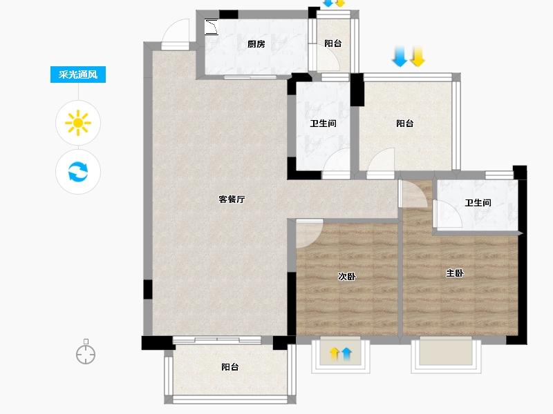 广西壮族自治区-南宁市-启迪亮2期科技公寓-79.86-户型库-采光通风