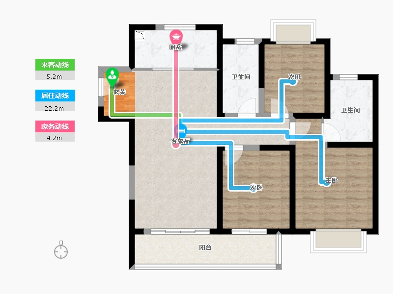 江苏省-无锡市-吉宝季景铭邸-91.99-户型库-动静线