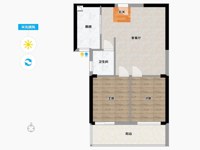 广西壮族自治区-钦州市-中盼・龙门梦幻之岛-59.83-户型库-采光通风