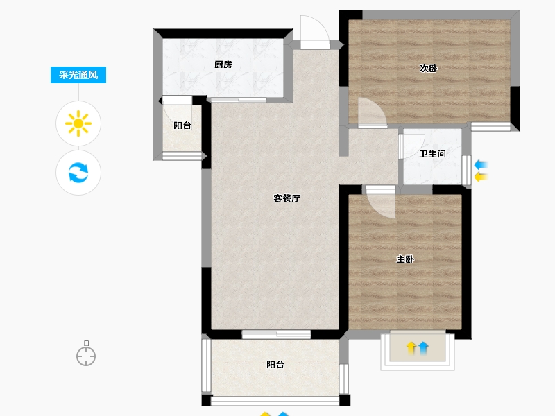 广西壮族自治区-南宁市-银泉一品天誉-64.39-户型库-采光通风