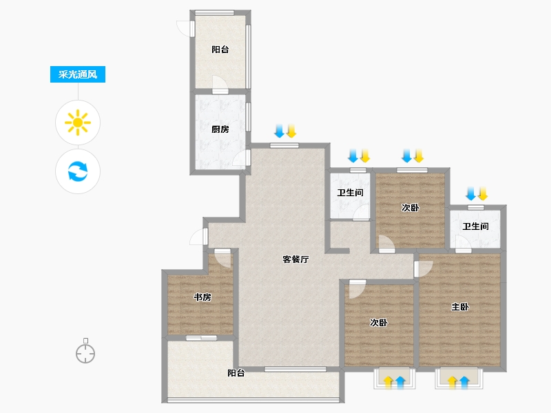 河南省-新乡市-竹馨居-157.54-户型库-采光通风