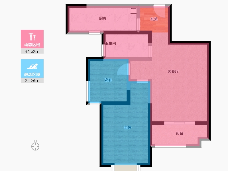 陕西省-西安市-长盛・青春汇-63.89-户型库-动静分区