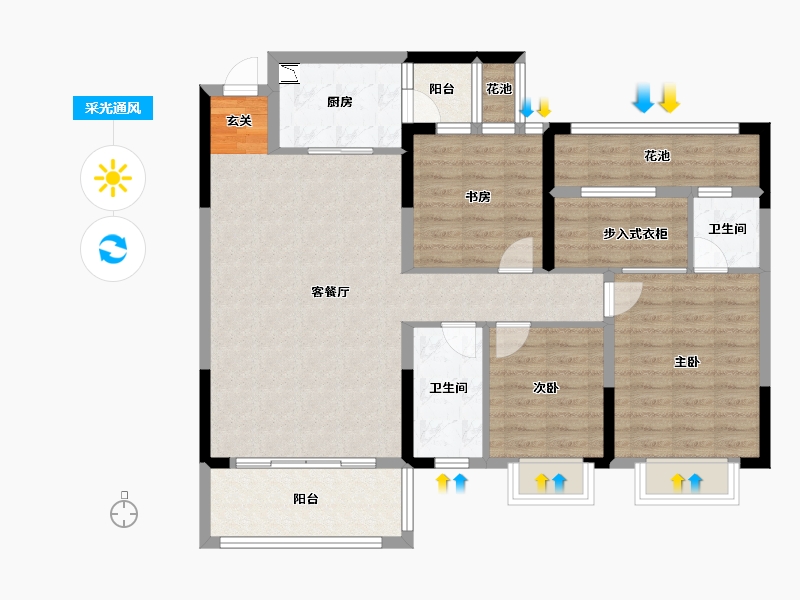 贵州省-黔南布依族苗族自治州-樟江国际城-106.65-户型库-采光通风