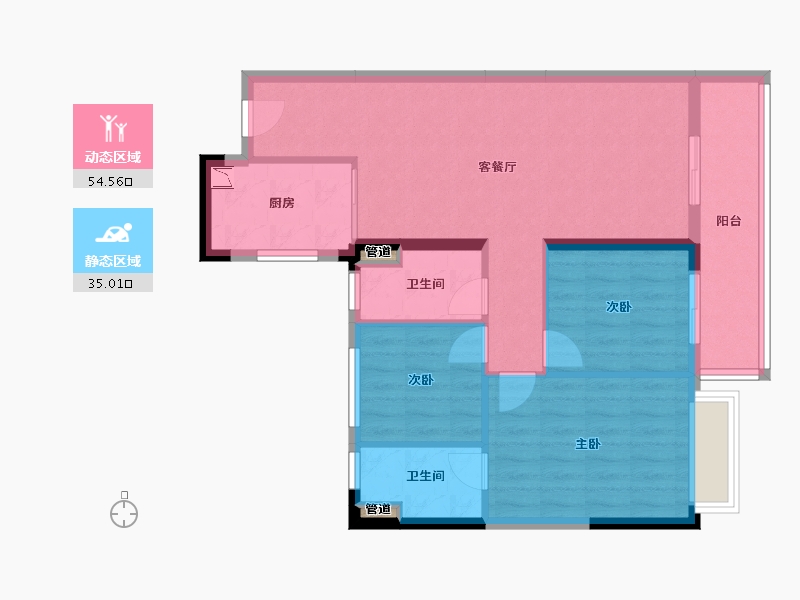 广西壮族自治区-南宁市-奥园瀚德棠悦府-80.78-户型库-动静分区