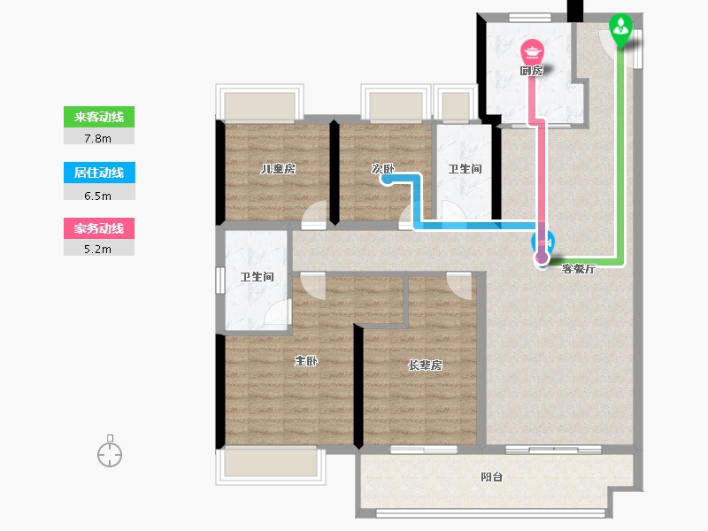 湖南省-长沙市-越秀・悦湖台-112.24-户型库-动静线