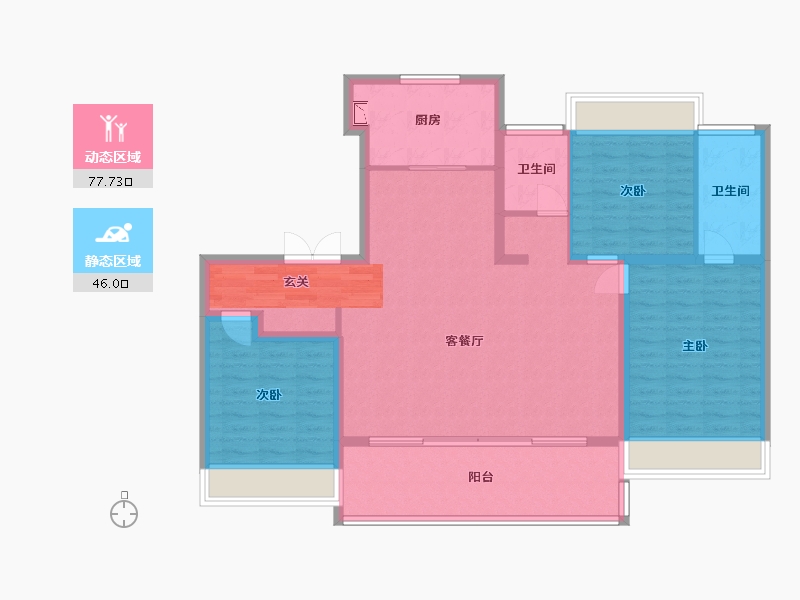 江苏省-常州市-旭辉・都会上著-112.00-户型库-动静分区