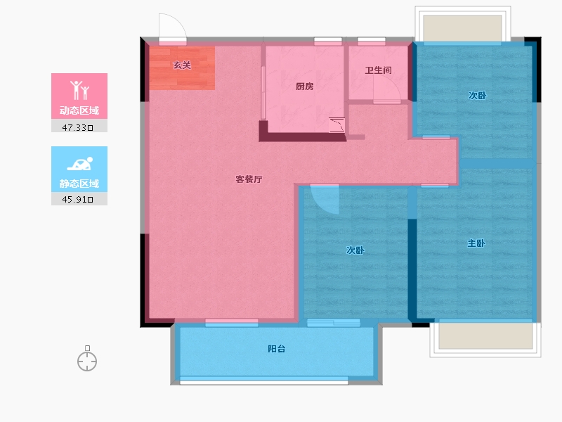 安徽省-蚌埠市-石榴湖山春晓-83.30-户型库-动静分区