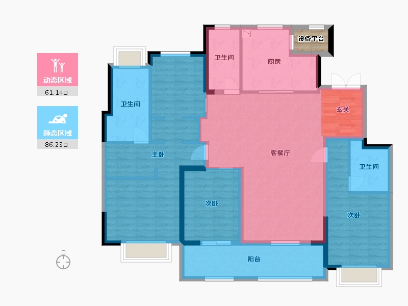 江苏省-常州市-新城・璞樾春秋-134.75-户型库-动静分区