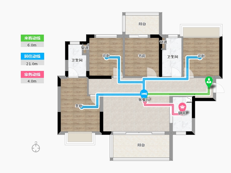 广西壮族自治区-南宁市-金成江南壹品-95.54-户型库-动静线