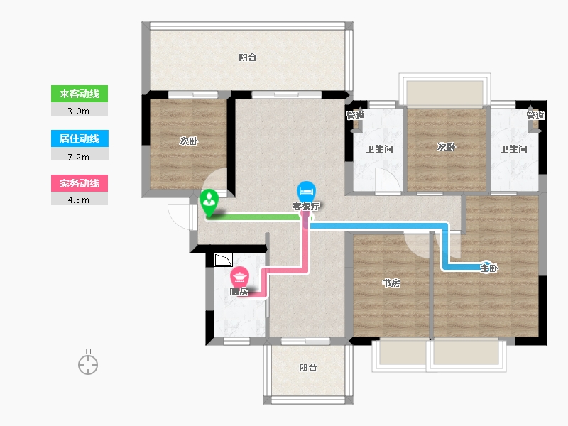 广西壮族自治区-南宁市-金成江南壹品-87.54-户型库-动静线