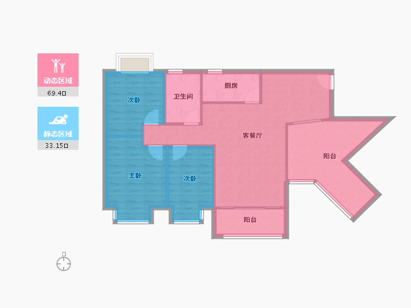 四川省-成都市-时代锦翠-93.15-户型库-动静分区