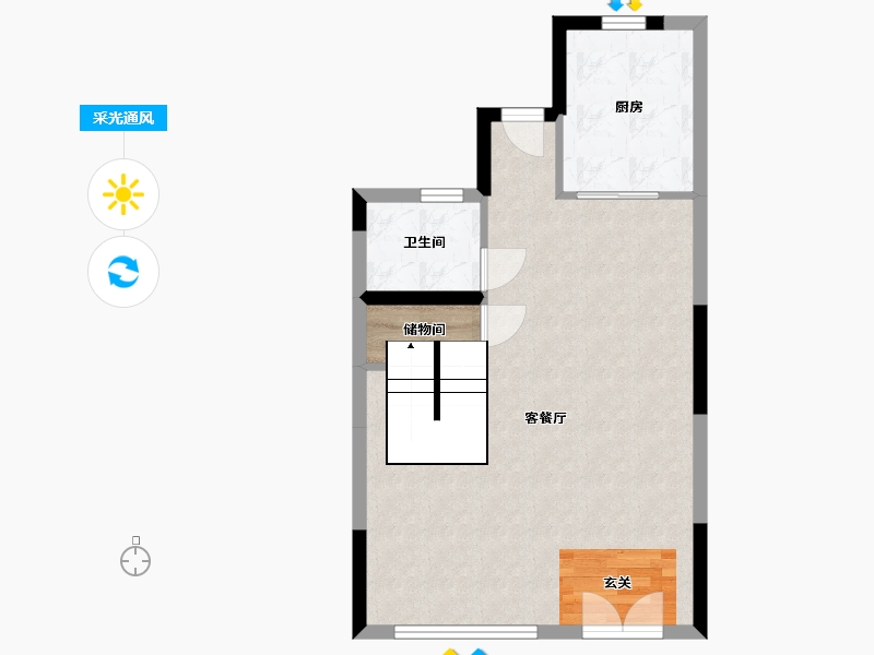 内蒙古自治区-包头市-保利溪湖林语-56.62-户型库-采光通风