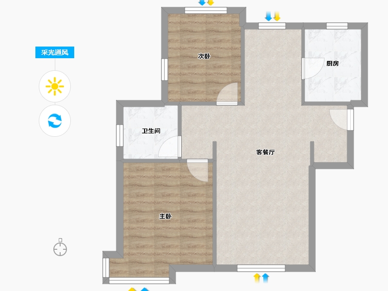 天津-天津市-雅仕兰庭-65.30-户型库-采光通风