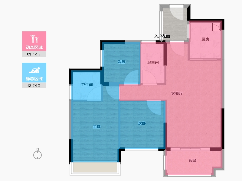 广东省-广州市-恒展・江山时代花园-90.77-户型库-动静分区