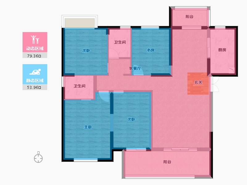 湖南省-长沙市-先导恒伟星雅韵-119.70-户型库-动静分区