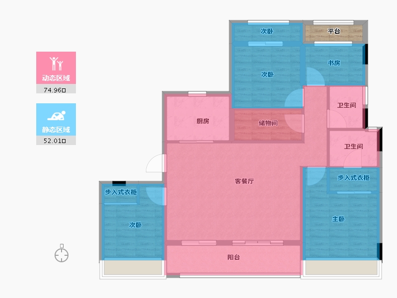 浙江省-台州市-安澜府-117.01-户型库-动静分区