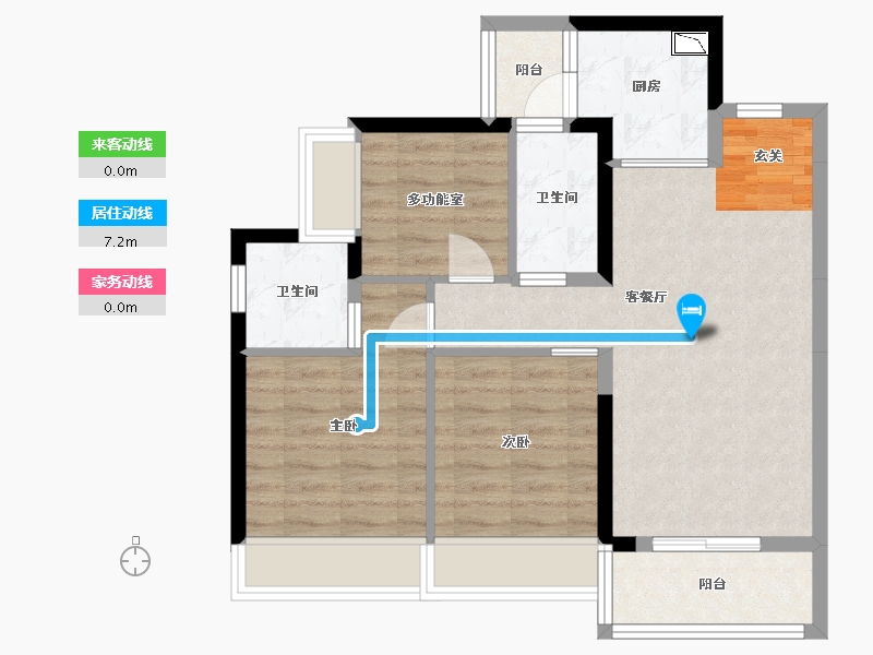 广东省-肇庆市-碧桂园・金月湾-71.60-户型库-动静线