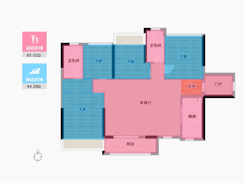 广东省-肇庆市-富力・尚悦居-98.20-户型库-动静分区