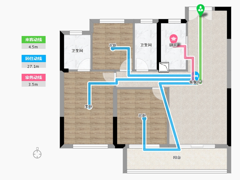 湖南省-长沙市-中国电建湘熙水郡-87.73-户型库-动静线