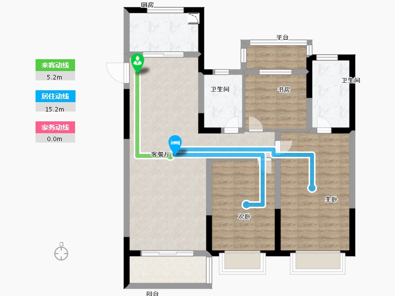 浙江省-宁波市-宝龙TOD奉甬新城-92.85-户型库-动静线