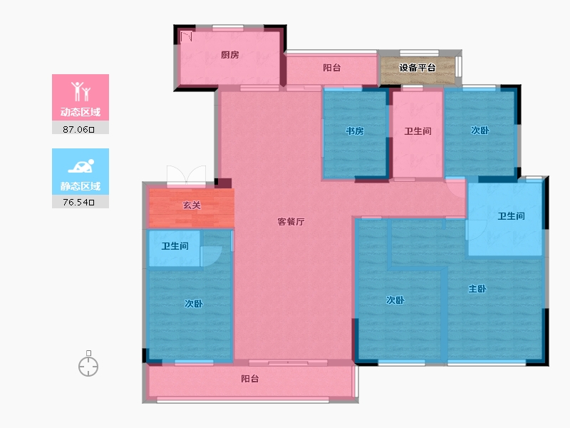 湖南省-长沙市-正荣滨江紫阙台-150.93-户型库-动静分区