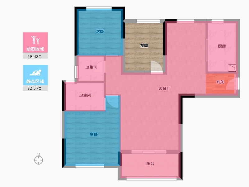 湖南省-长沙市-中冶・天润菁园-80.28-户型库-动静分区