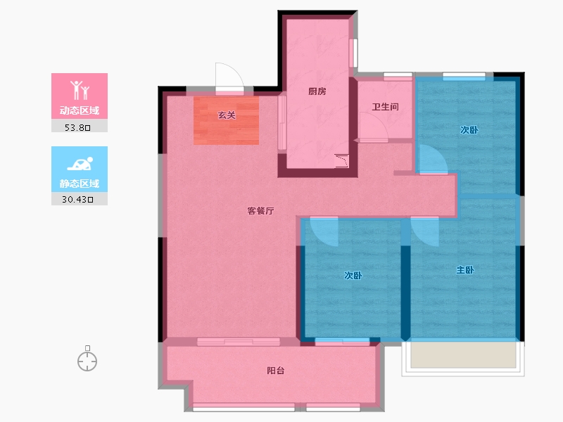 山东省-烟台市-百年万悦府-74.95-户型库-动静分区