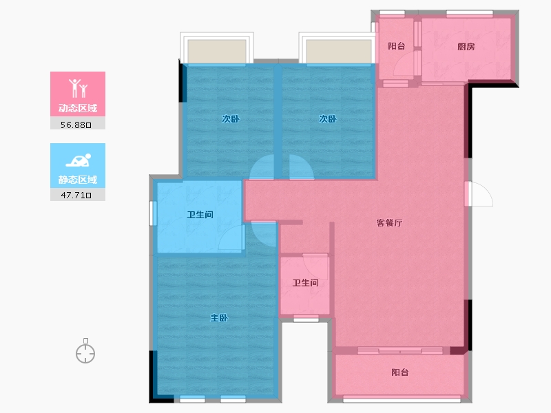 湖北省-孝感市-隍城印象-94.47-户型库-动静分区