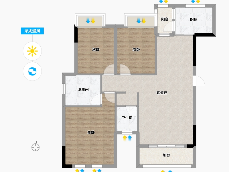 湖北省-孝感市-隍城印象-94.47-户型库-采光通风