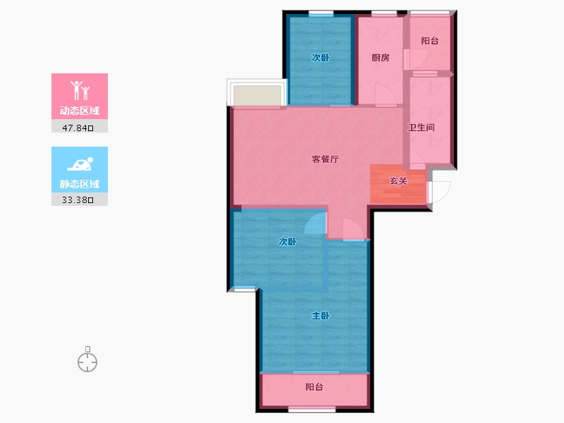 山东省-烟台市-花半里-71.91-户型库-动静分区