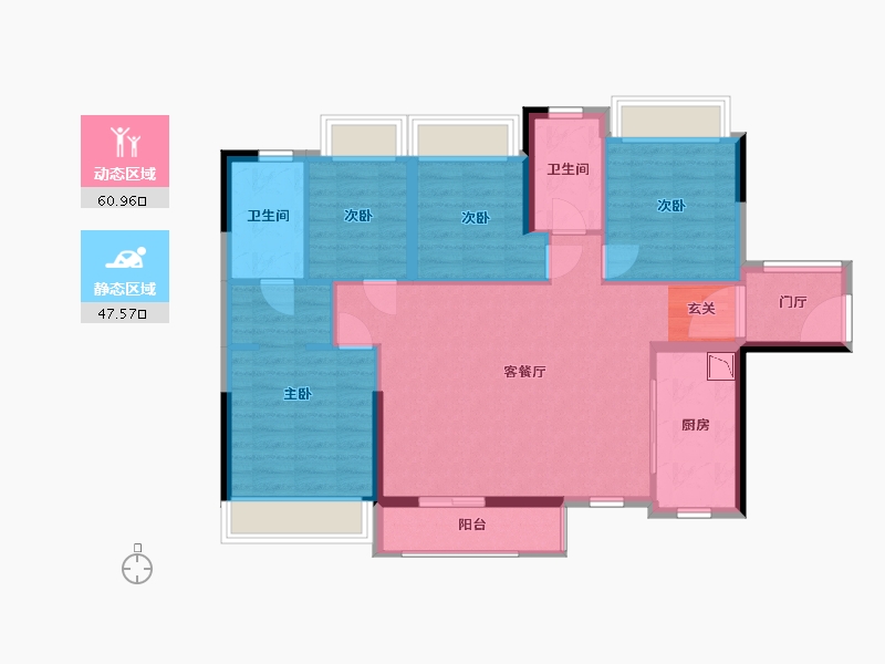 广东省-肇庆市-富力・尚悦居-97.57-户型库-动静分区