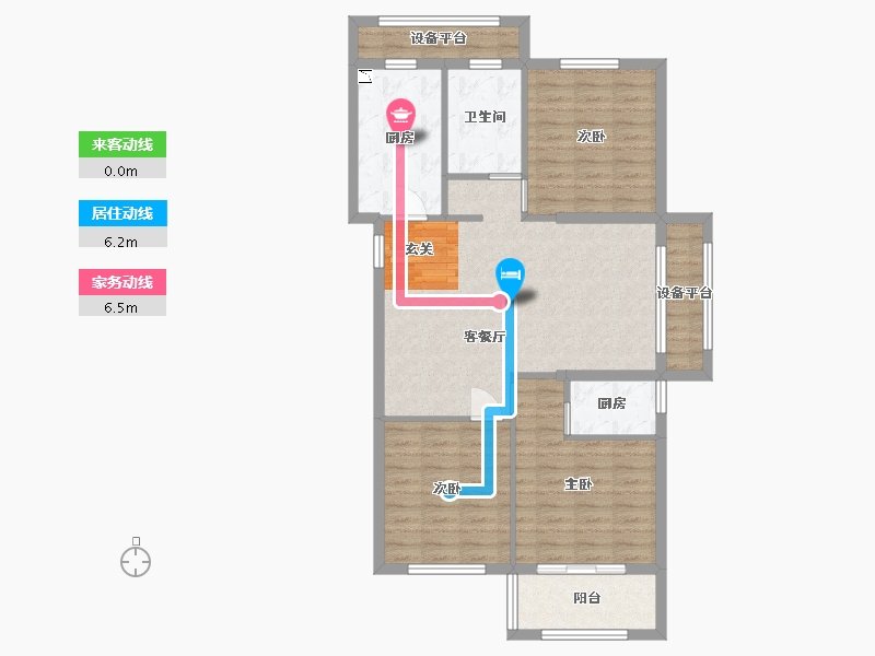 山东省-烟台市-花半里-95.66-户型库-动静线