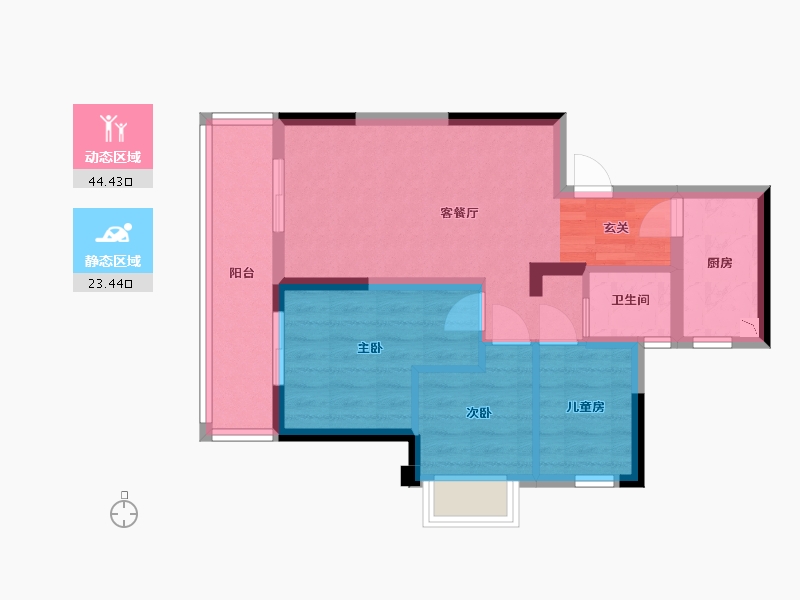 广西壮族自治区-南宁市-安吉大唐世家-59.50-户型库-动静分区