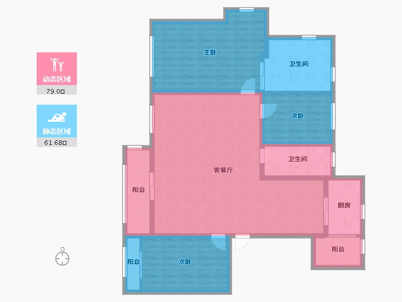 山东省-潍坊市-歌尔绿城-127.08-户型库-动静分区