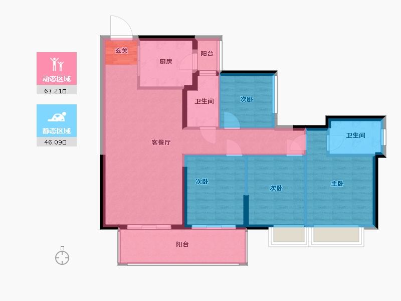 广西壮族自治区-南宁市-龙光玖珑华府-98.95-户型库-动静分区