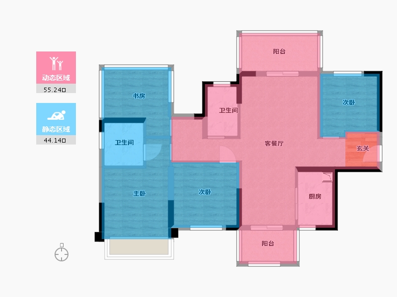 广西壮族自治区-南宁市-锦上城-87.40-户型库-动静分区