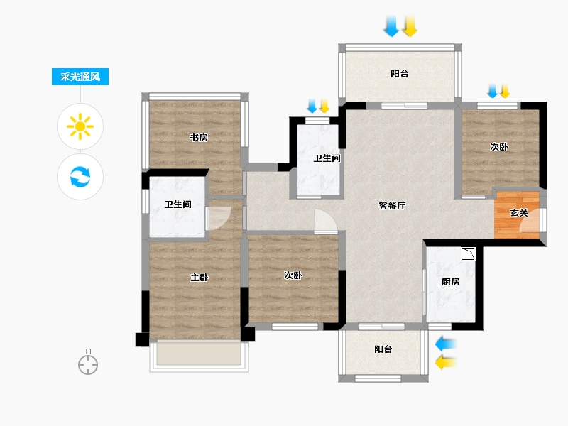 广西壮族自治区-南宁市-锦上城-87.40-户型库-采光通风