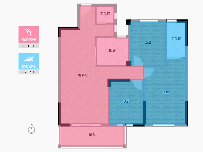 福建省-南平市-宜和佳苑-91.53-户型库-动静分区