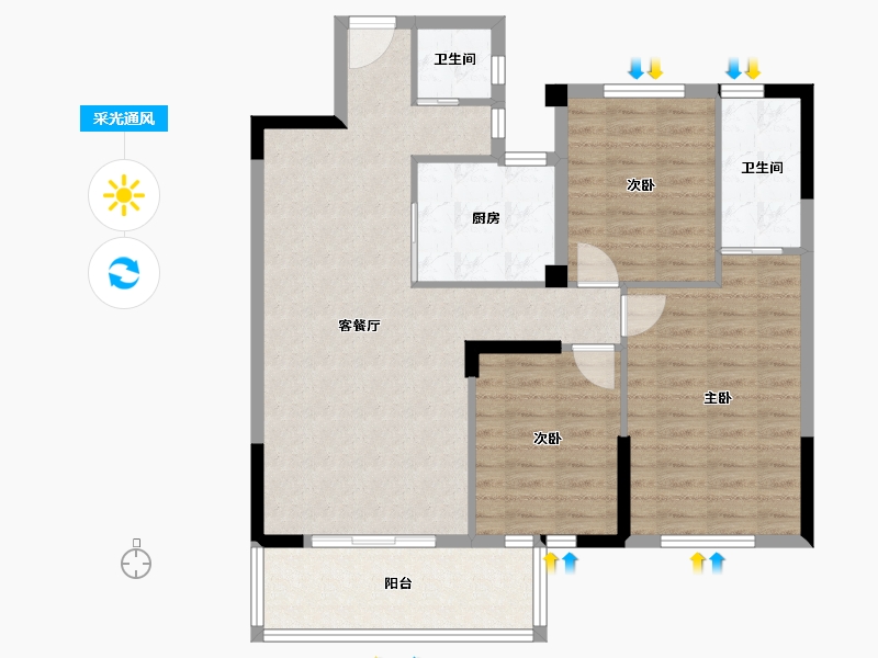 福建省-南平市-宜和佳苑-91.53-户型库-采光通风