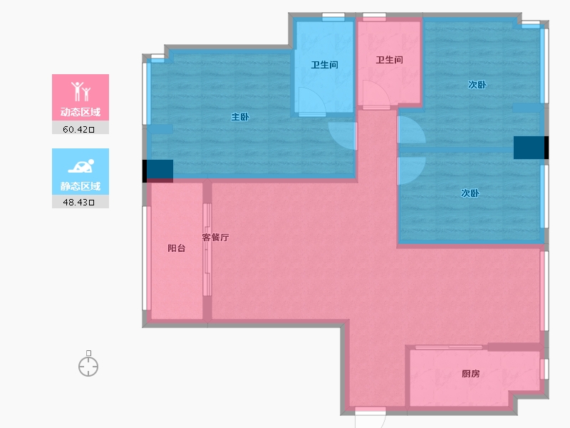 江苏省-徐州市-天润新苑-97.43-户型库-动静分区