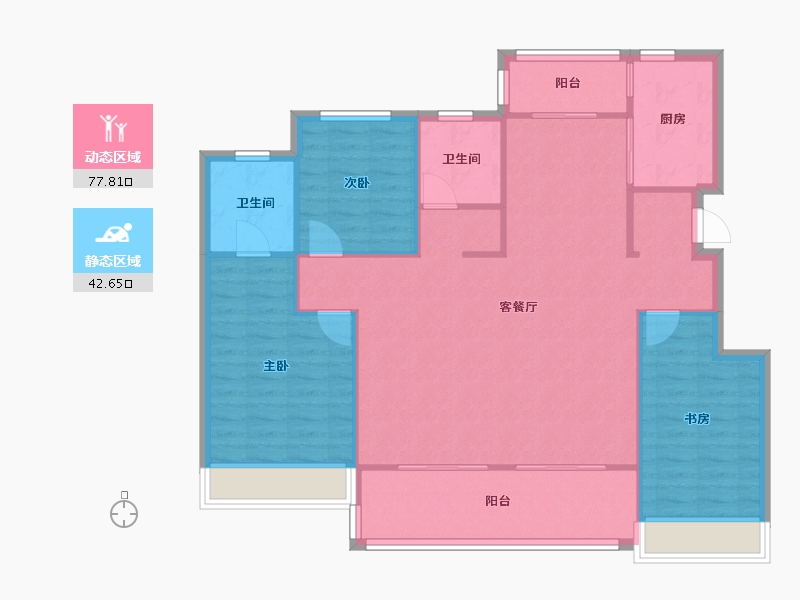 江苏省-苏州市-新力云语铂园-110.86-户型库-动静分区