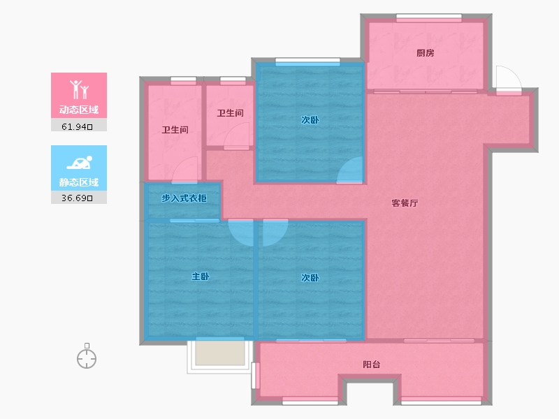 江苏省-无锡市-尚东雅园-90.00-户型库-动静分区