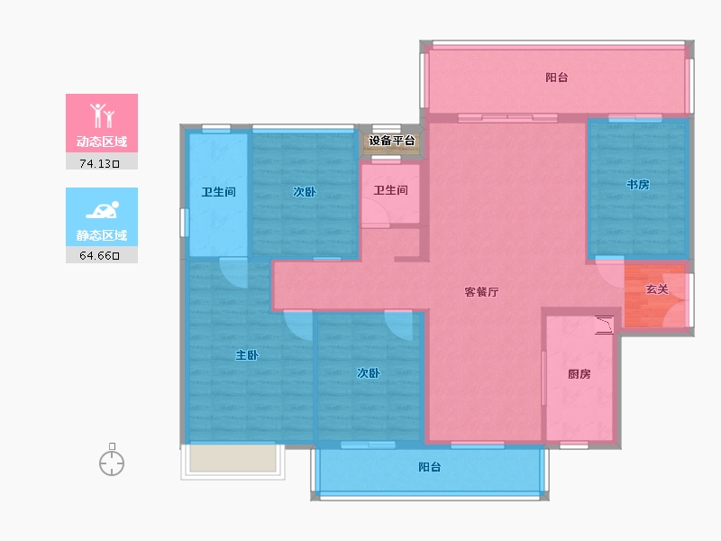 广西壮族自治区-南宁市-阳光城江山�Z原-126.60-户型库-动静分区