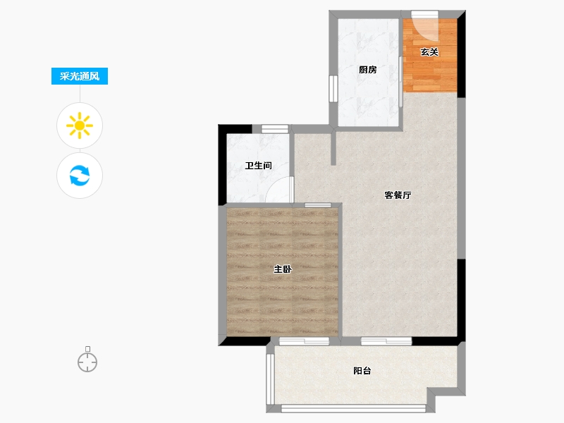 广西壮族自治区-南宁市-嘉和城芳华里-62.22-户型库-采光通风