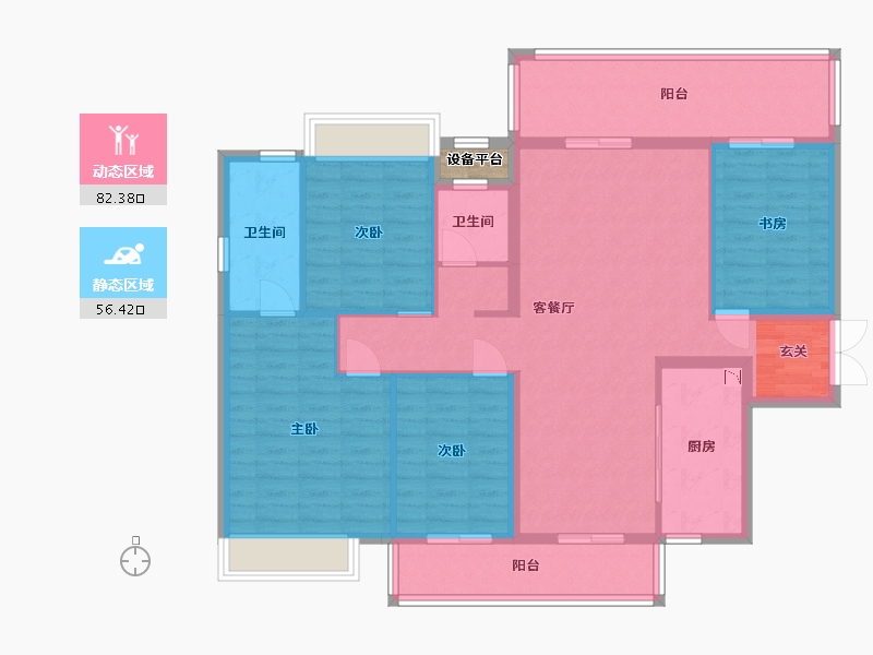 广西壮族自治区-南宁市-阳光城江山�Z原-126.54-户型库-动静分区