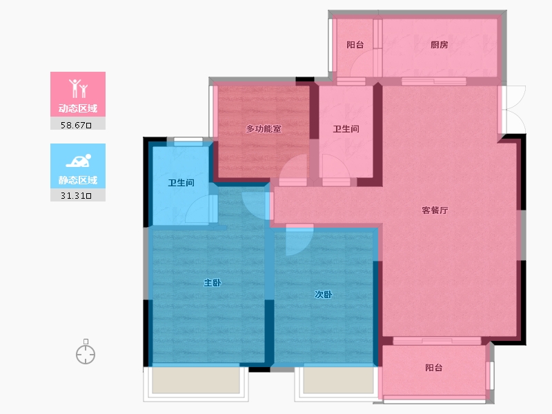 重庆-重庆市-潼南-79.43-户型库-动静分区